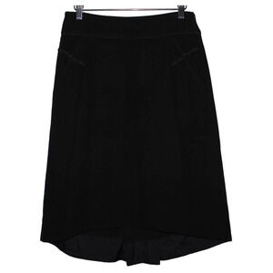 Women's Elevenses Black Pull On Zip Up A-Line Skirt Full Skirt Midi Skirt Size 6